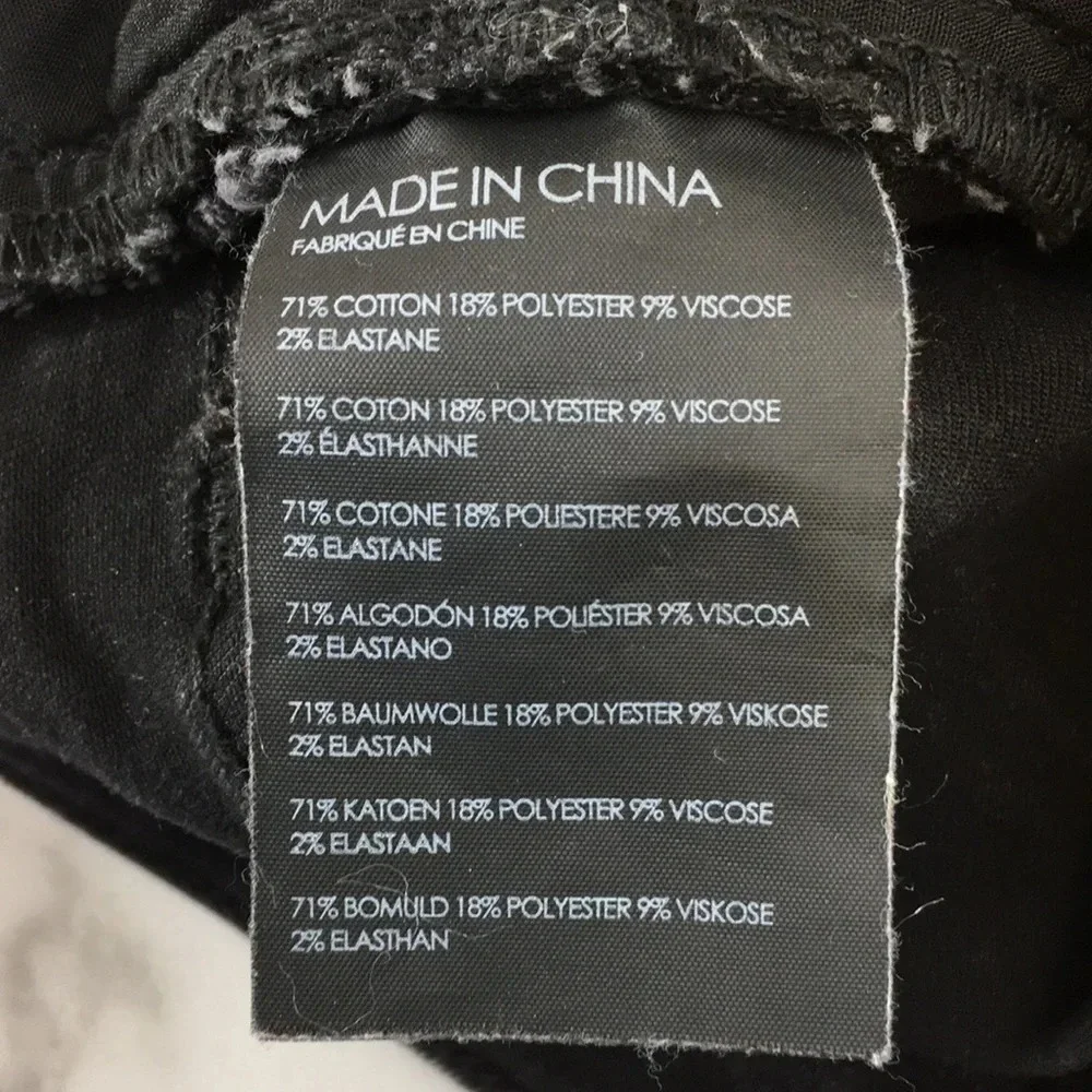 Club Monaco‎ High Rise Skinny Jeans Womens 26 Black Raw Hem Cotton Denim Ankle